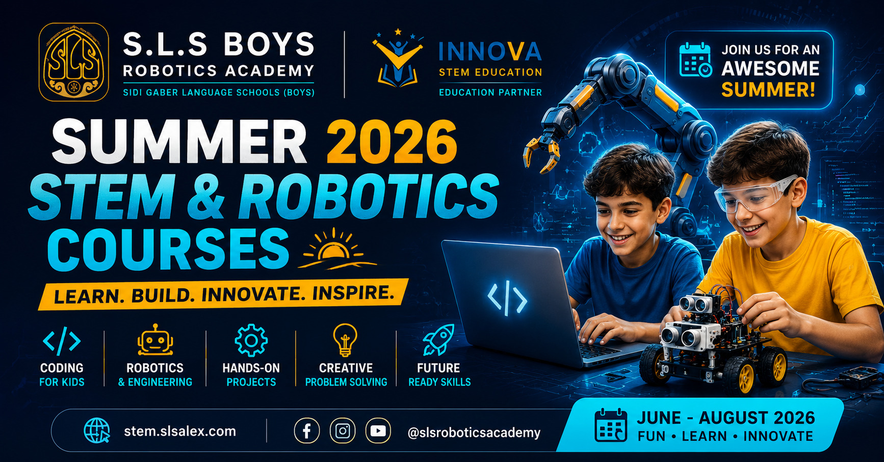 Summer 2026 STEM & Robotics Courses | S.L.S Boys Robotics Academy